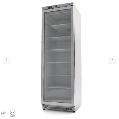  Καταψύκτης - 400L - ανοξείδωτος χάλυβας - με γυάλινη πόρτα